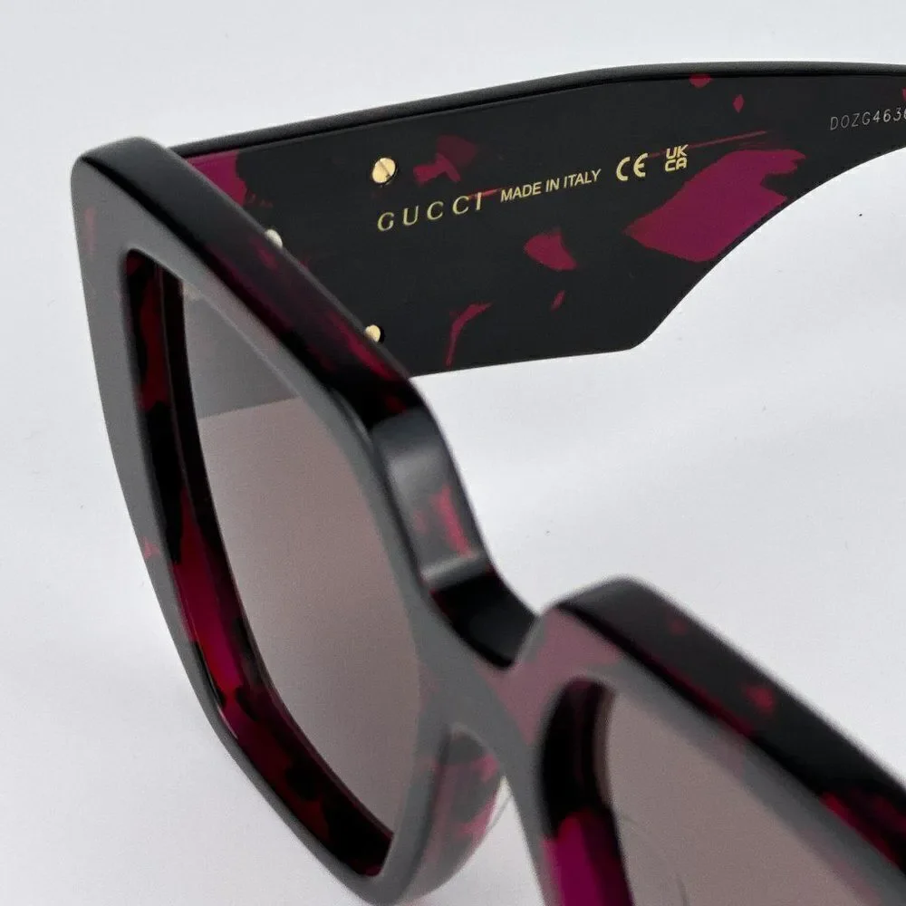 SALE! NEW Gucci GG0956S 008 Havana Violet Brown Cat Eye Unisex Sunglasses